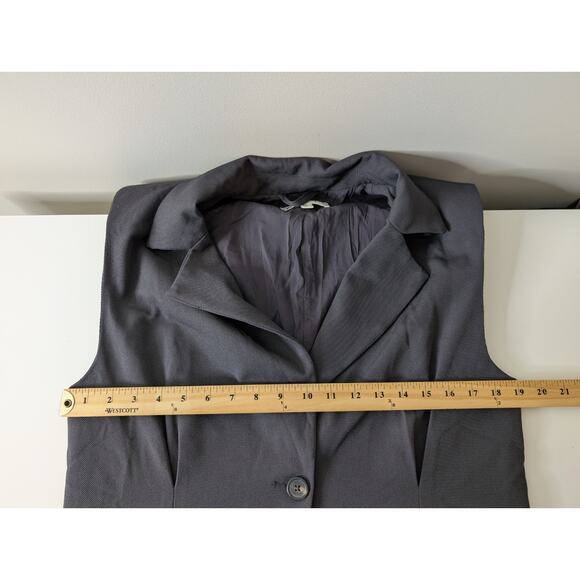 Free People Suit Shop Blazer Vest Charcoal Gray Size Medium - Picture 8 of 10